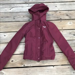Hollister Maroon All Weather Jacket XXS
